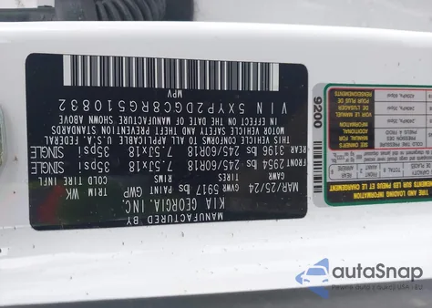 2024 Kia Telluride Lx z USA, uszkodzony, nr VIN 5XYP2DGC8RG510832